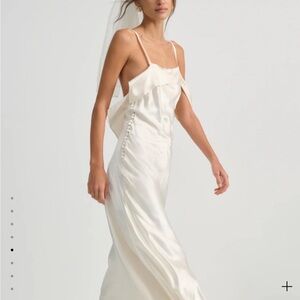 For Love And Lemons Jewel Dress: Ivory Slip Wedding Dress